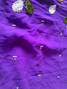 Woman stylish Lavender Floral saree