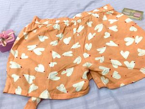 Cute Peach Heart Pajama Shorts