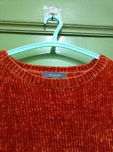 Cozy Brown Velvet Pullover Sweater