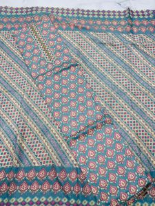 Blue &amp; Pink Printed Fabric
