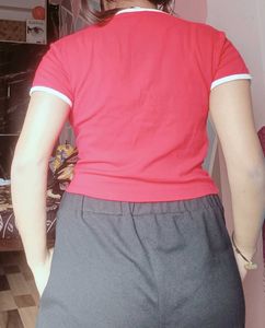 Red Graphic Print Tee