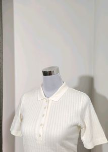 🆕 UNIQLO Polo Neck Ribbed Top