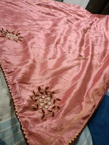 elegant peach saree