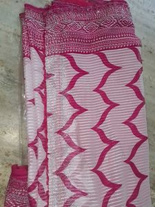 brand New saree pink n white