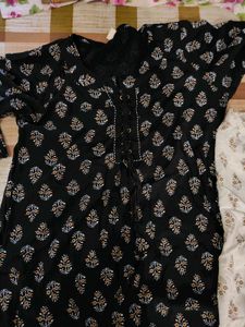 Black And White Kurta Set