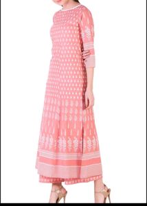 Peach Printed Kurta