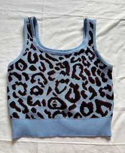 Leopard Print Waist Length Tank Top