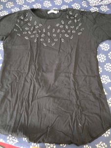 Black Long Kurta Style Top