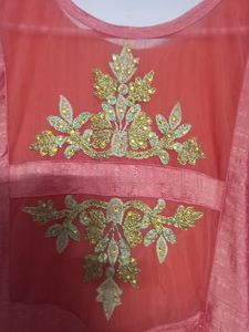 Peach Pink Umbrella Silk Gown