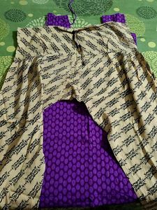 Purple Kurta And Patiala Set