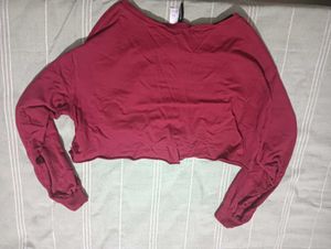 Oversized Cropped Red Sweatshirt/ Hoodie