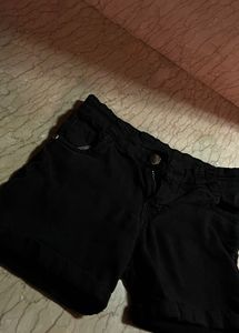 Black Denim Shorts