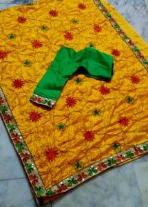 Multi Colour Saree With Blouse Design