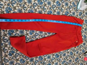 Red Striped fleece Pant for 5-7 years