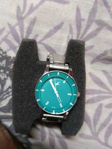 Original Fastrack Silver Watch with blue dial
