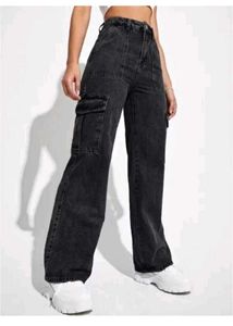 Black Wash Cargo Jeans