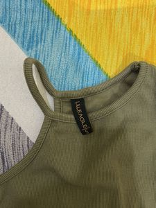 Olive Green Crop Top