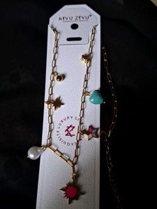 Charm Necklace with Pearl and Colourful Details