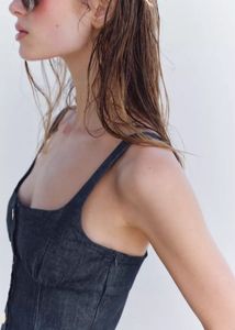 ZARA Z1975 STRAPPY DENIM MIDI DRESS