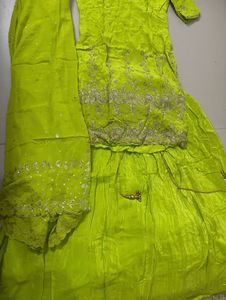 Green Embroidered Kurta Set