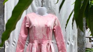 56 Pink Tie-Dye Dress