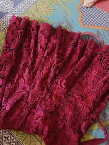 Burgundy Lace Skirt