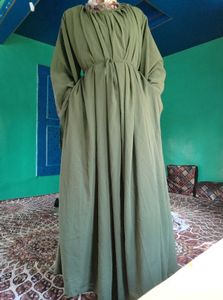 Elegant Olive Green Ethnic Abaya