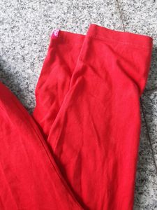 Lyra Branded Ankle Red Leggings