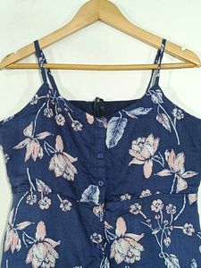 Here&amp;Now Blue Floral Printed Dress (Women)