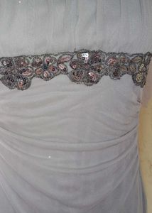 Elegant Silver Embellished Dress