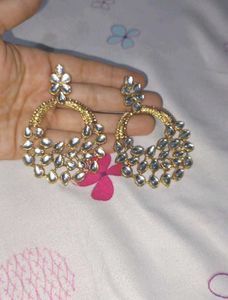 Elegant Kundan Chandelier Earrings