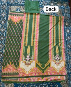 Green Printed Fabric - Unstitched