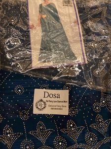 Elegant Blue Embellished Saree