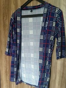 Plaid Open Front Cardigan