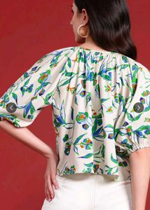 Floral Print Puff Sleeve Top