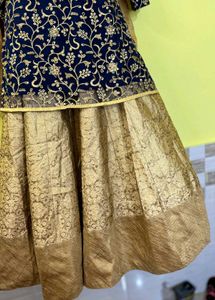 Elegant Blue &amp; Gold Kurta Set