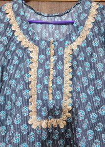 Printed Blue Kurta