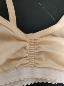 Simple Cotton Bras - White &amp; Cream - Size 30/75