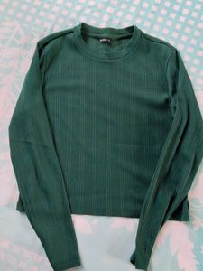 Green Ribbed T-Shirt