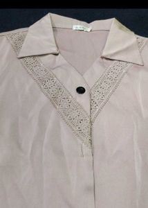 Silk Lace Trim Top XL