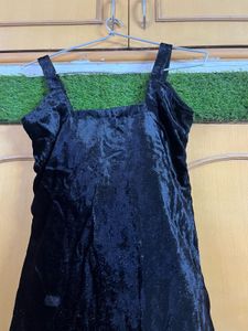 Black Velvet Midi Dress