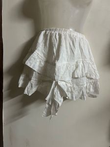 Tiered Ruffle White Skirt