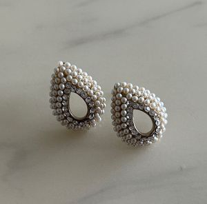 Pearl & Rhinestone Teardrop Earrings!