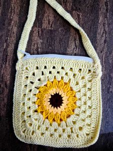 Crochet Sunflower Sling Bag