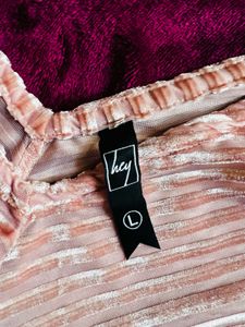 Peach Plisse Cami Top