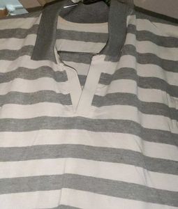 Co. Striped Polo Collar T SHIRT