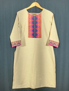 Beige Ethnic Kurta Set (Women&#39;s)