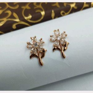 Gold Plated A D Floral Studs