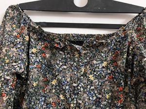 Floral Chiffon Crop Top