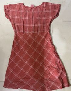 Coral Plaid Sundress